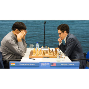One of the two decisive games of the Masters Group in this round, Anand vs Caruana, 1-0. Photograph by John Lee Shaw © www.hotoffthechess.com