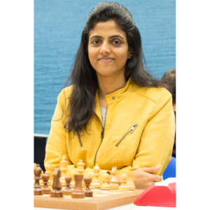 One of the most pleasant players present, Harika Dronavalli of India. Photograph by John Lee Shaw © www.hotoffthechess.com