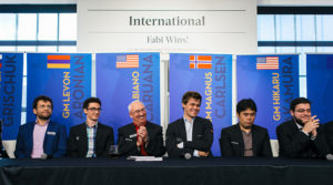 The players at the Sinquefield Cup press conference. 