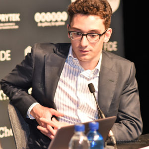 Fabiano Caruana after game six of the FIDE World Chess Championship 2018.